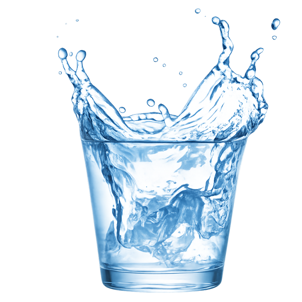 Clean water splash in a glass